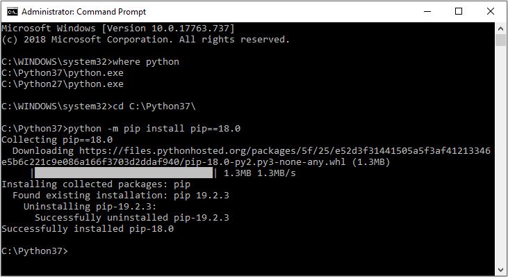 python pip install windows